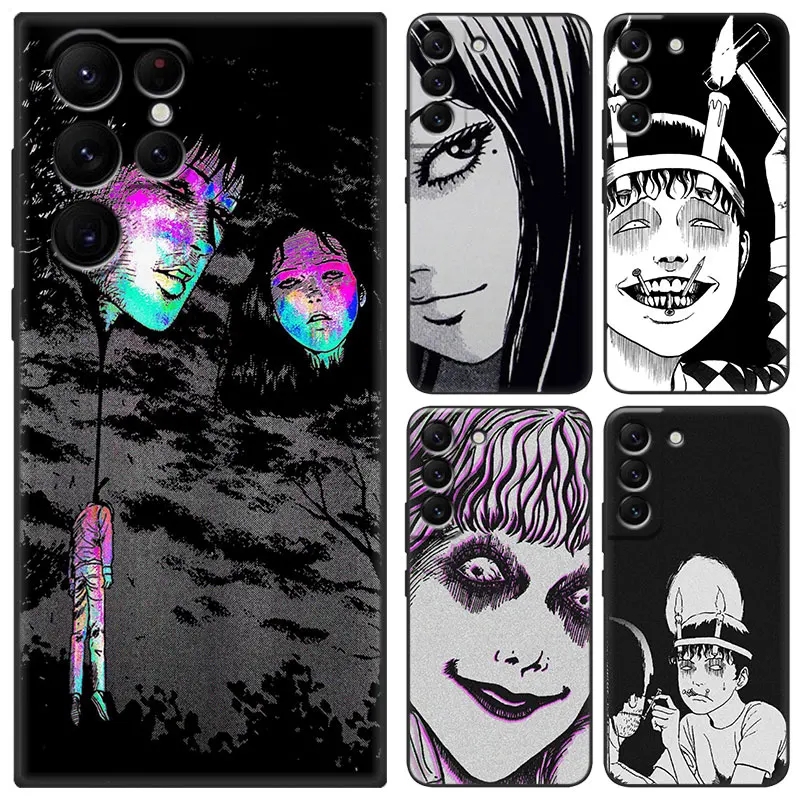 Horror Comic Junji ito Tomie Tees Black Case For Samsung S23 Ultra S22 S21 Plus S20 FE A13 A14 A23 A24 A25 A33 A34 A52S A53 A54