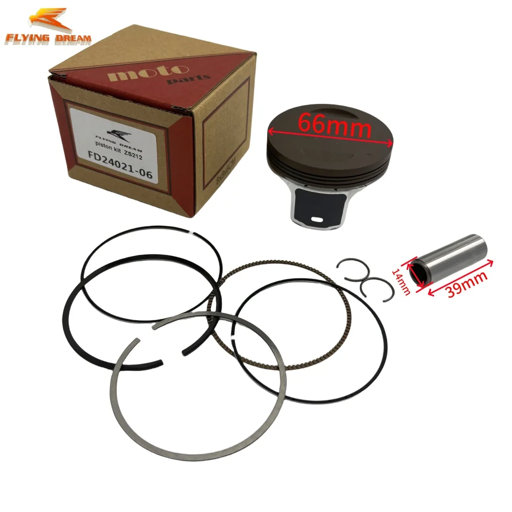 ZongShen Large Caliber Racing Piston Kit 66MM Suitable for ZongShen 212cc Engine W190 Update Pit Bike ATV Performance Component