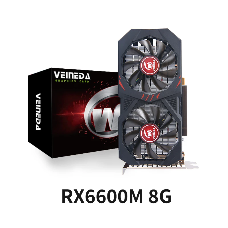 Veineda rx 6600M 8GB بطاقات الرسومات GPU GDDR6 128 بت 14 جيجابت في الثانية 7 نانومتر لعبة الكمبيوتر دعم Desktopplaca de video RX6600