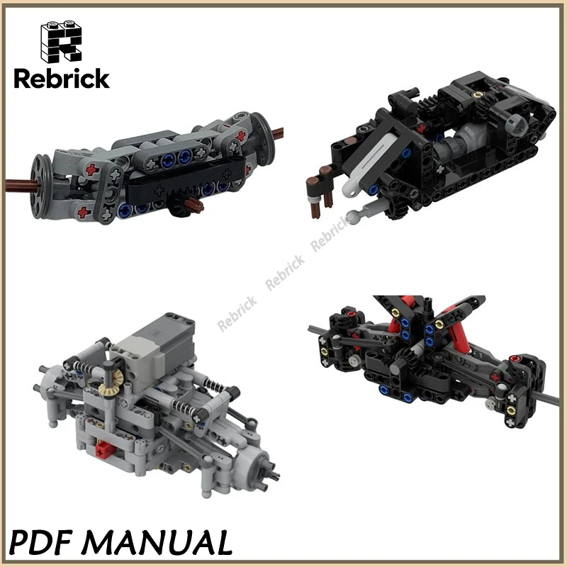 MOC Front Axle Building Blocks Mechanical Component Bricks Kit For Custom Car Truck Tractor Model Modification