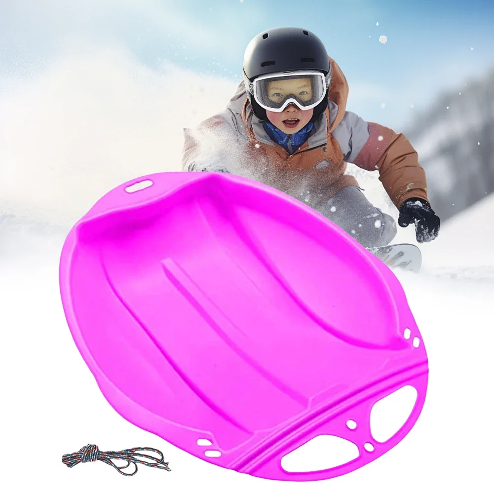 Outdoor Winter Plastic Skiing Boards Portable Downhill Sleds for Kids Adults Boys Girls