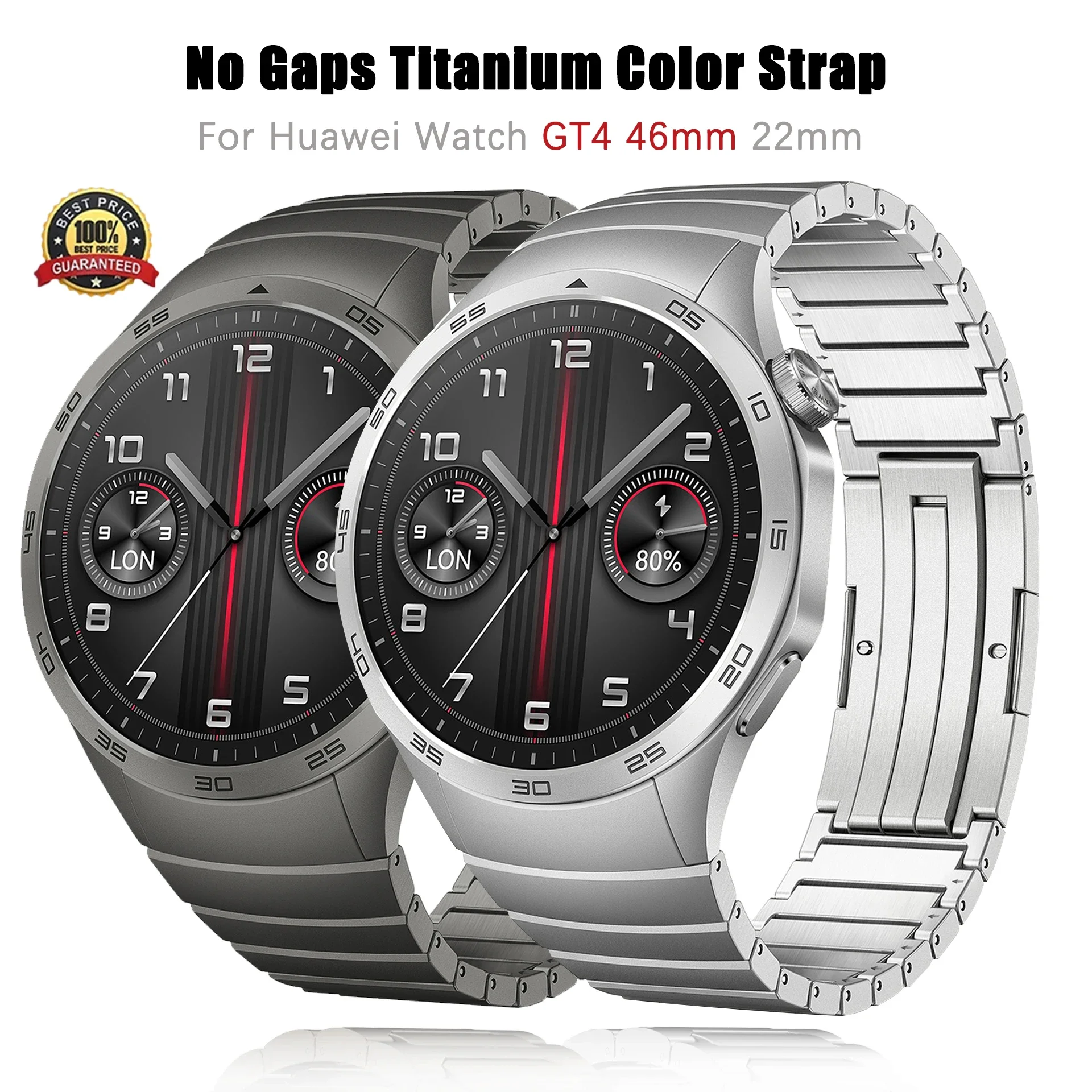 Luxury Stainless Steel Band for Huawei Watch GT4 46mm 22mm No Gaps Strap Correa Quick Release Quick Fit Men's Style Bracelet