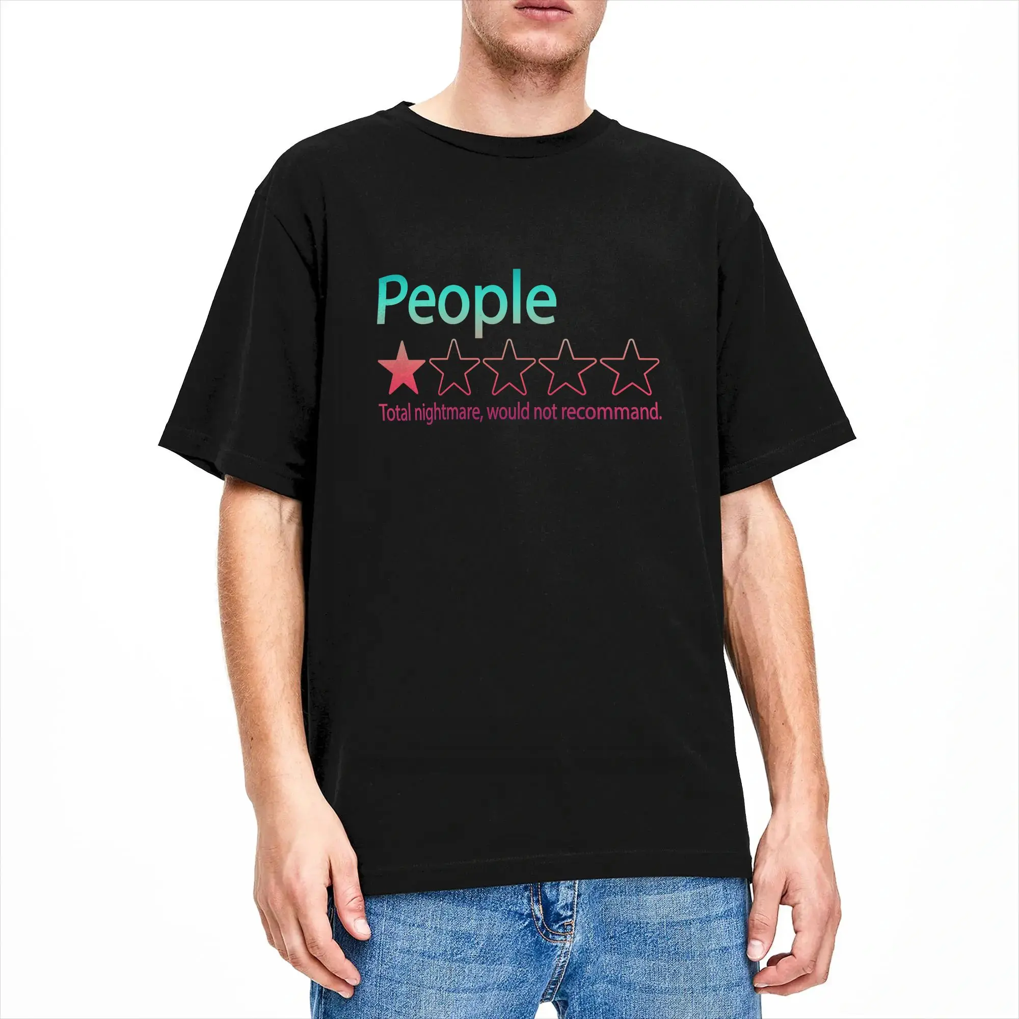People Would Not Recommend One Star Total Nightmare T Shirt Summer  Pure Cotton T-Shirts For Male Casual Tshirt Y2K Basic Tops