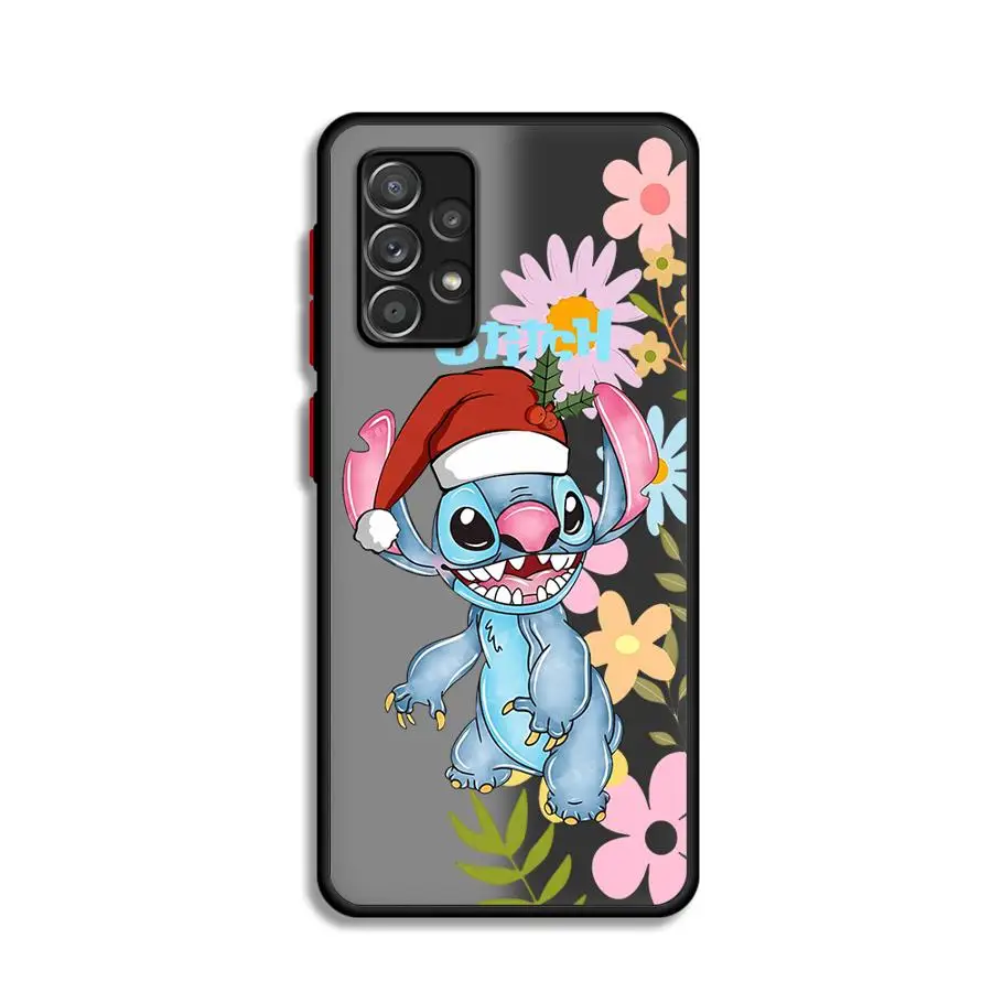 Disney Stitch Christmas Phone Case for Samsung Galaxy A14 A13 A15 A23 4G A34 A33 A53 A25 A24 A54 A73 A35 A55 5G Matte Cover