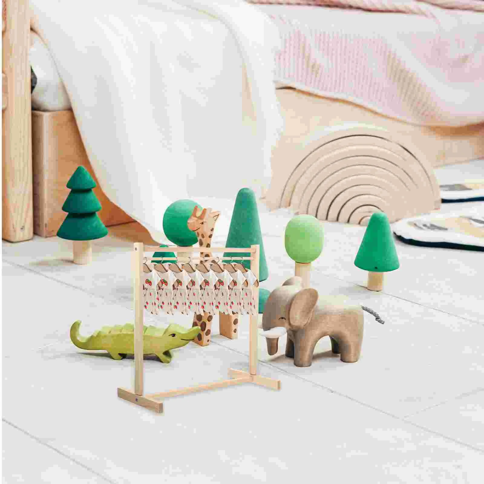 Kleiderbügel Kleidung Lagerung Kleidungsstück Spielzeug Zimmer Display Ständer Holz Kleid Holz Rack Kleidung Halter Regal