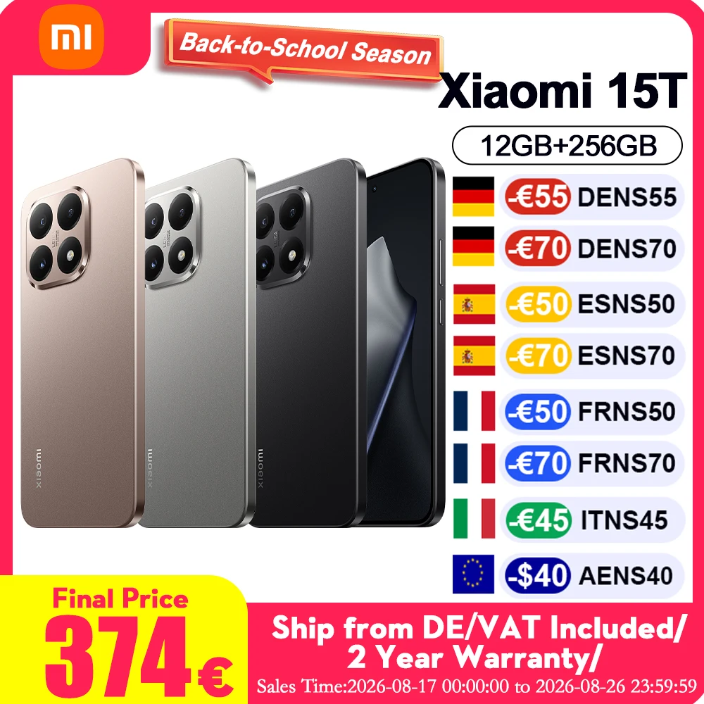 Versión Global Xiaomi 15T 12GB 256GB Teléfonos Móviles Cámara Triple Leica Ecos…