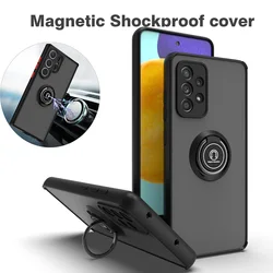 NEW Magnetic Matte Case For A42 A33 A32 A31 A03 A04 Samsung Galaxy A73 A72 A71 A52 A51 A50 PluShockProof Ring Holder Cover Full