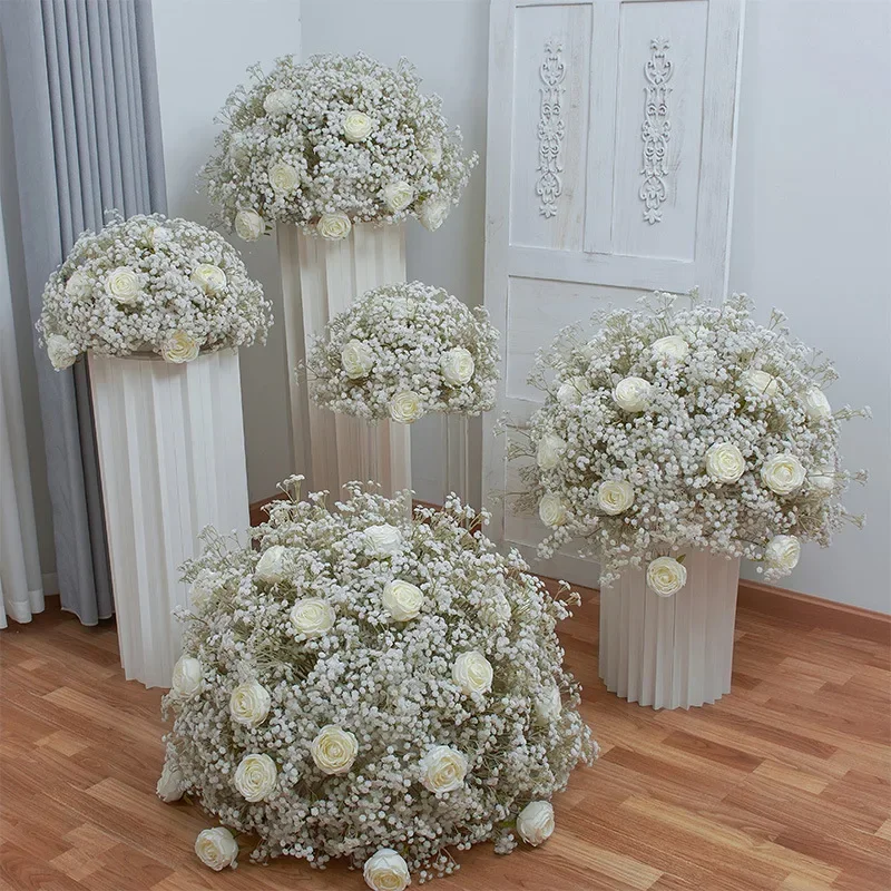 80Cm New Gypsy Star Flower Ball Wedding Stage Arrangement Simulated Flower Dining Table Living Room Exhibition Hall Decoration