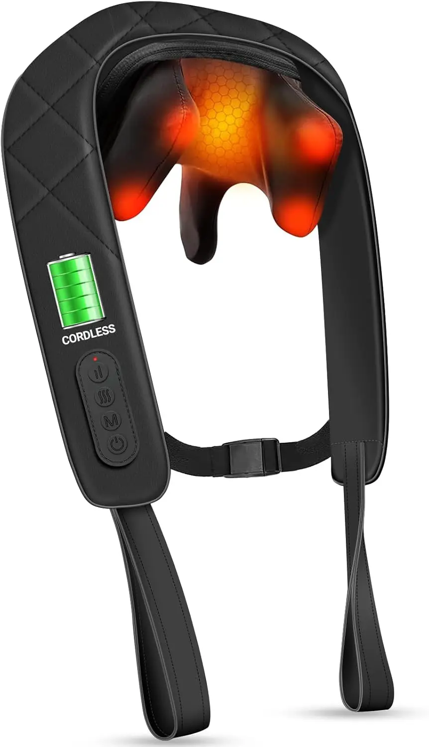 

Cordless Neck Massager with Heat, 4D Deep Kneading for Pain Relief, FSA/HSA Eligible, Gift for Dad