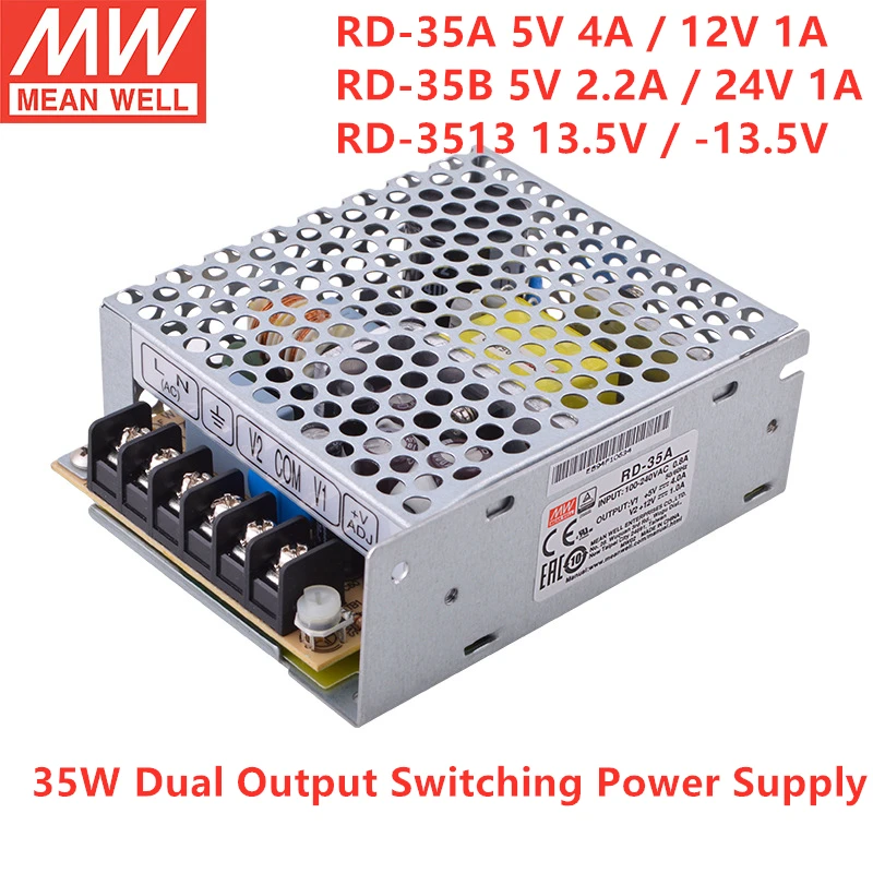 

MEAN WELL RD-35 Series 35W Dual Output Switching Power Supply RD-35A RD-35B RD-3513