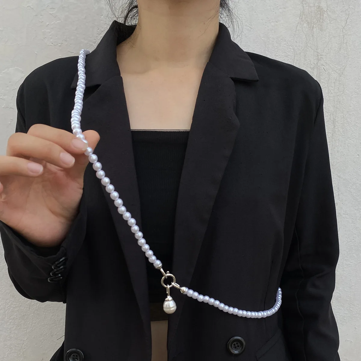 Aussage Perlen lange Halskette für Frauen Persönlichkeit Ketten großen Anhänger Kragen Schmuck