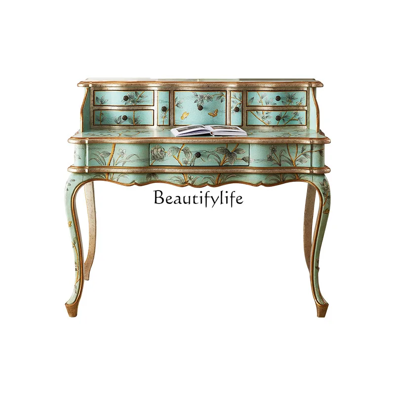 

*European luxury classical furniture, French painted furniture study desk