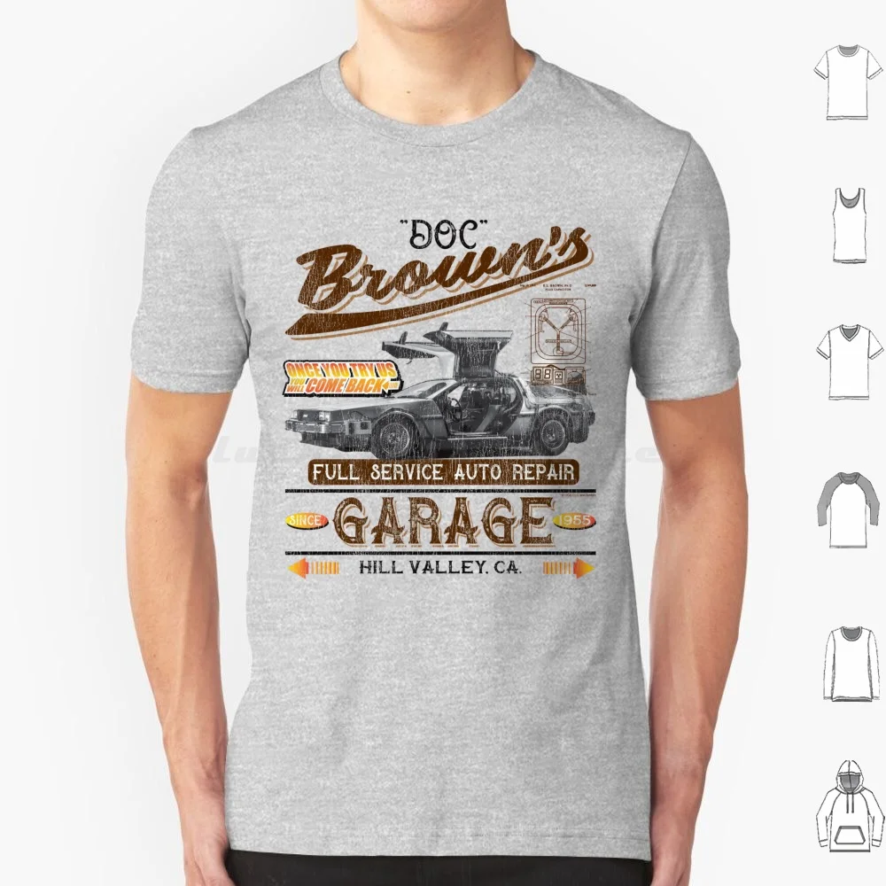 Doc Brown's Auto Repair Garage Car Lts ( ? Ucs Llc And Amblin ) T Shirt Big Size 100% Cotton Back To The Future Backtothefuture