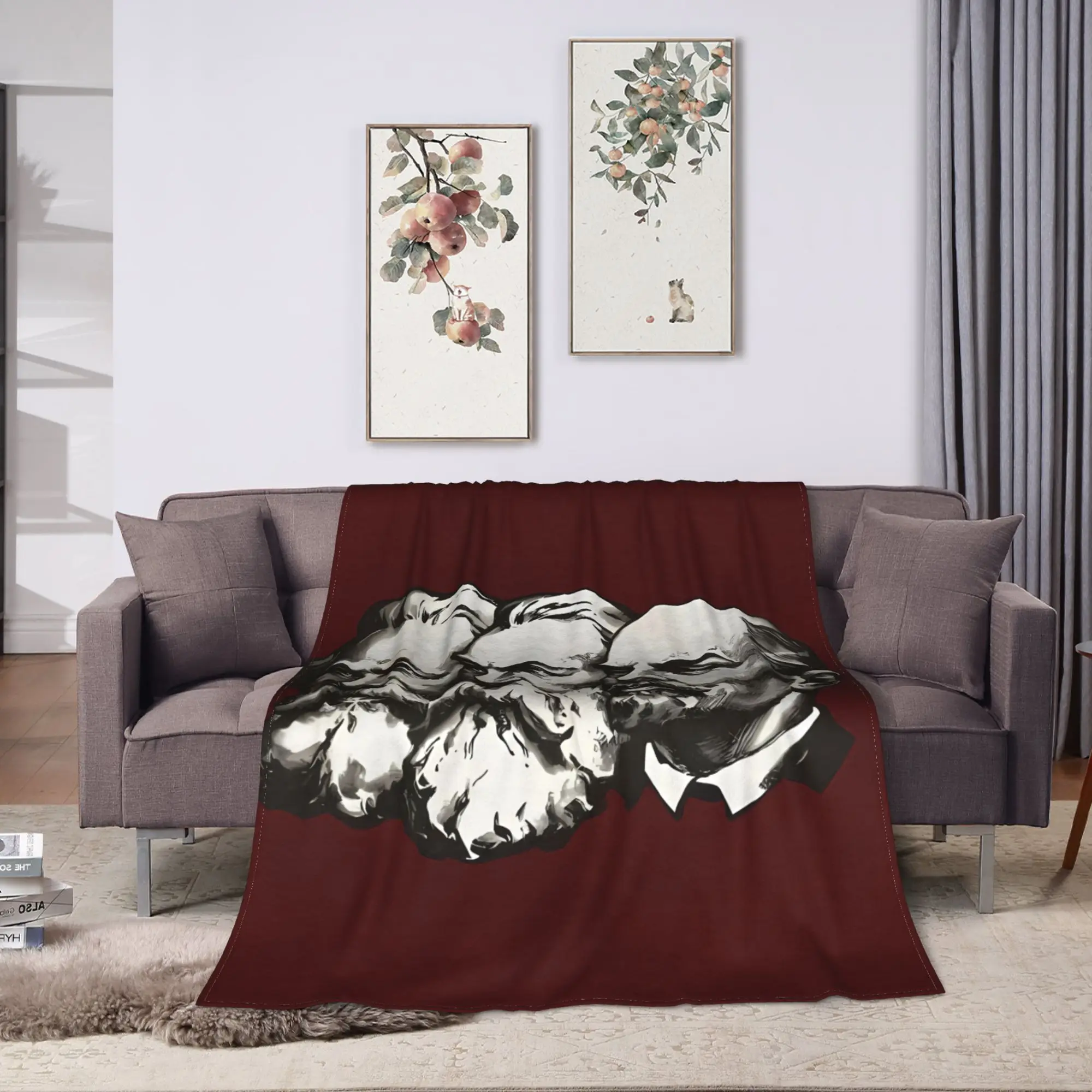 Karl Marx Engels and Lenin Blankets Quality Super Warm  Throw Blanket Winter Travel Home Decor Aesthetic Bedspread
