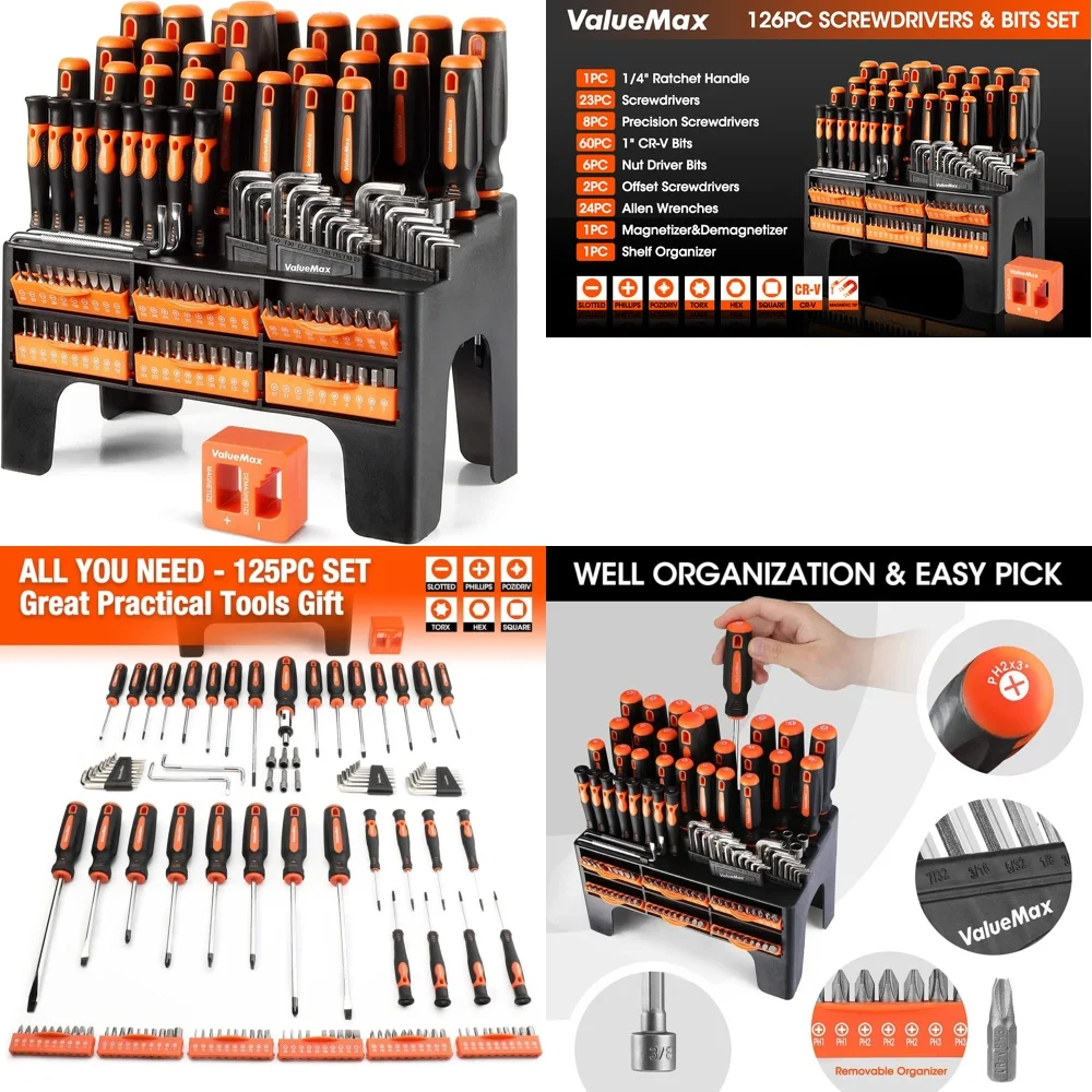 

Наборы ручных инструментов Набор магнитных отверток126PC с пластиковым корпусом Прецизионные инструменты из хром-ванадиевой стали для ремонта электроники