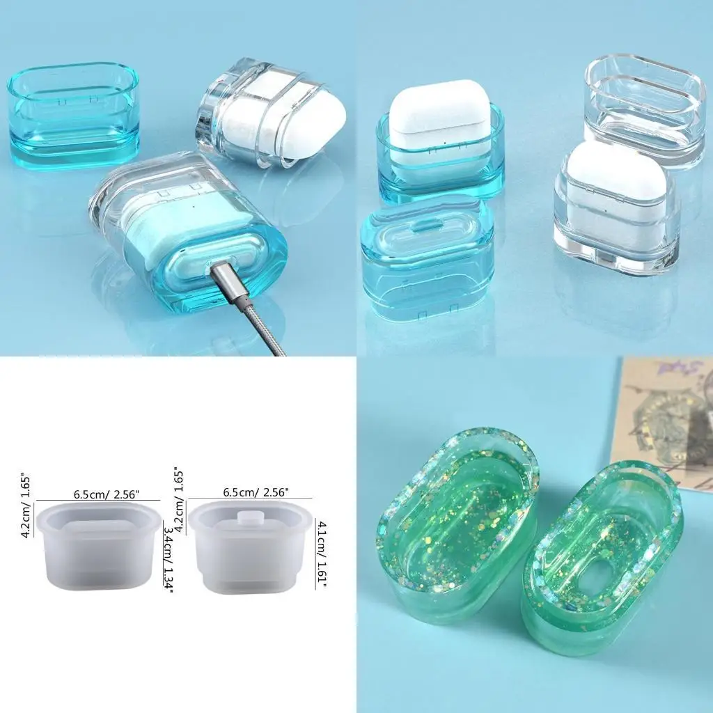 Box Resin Mold for Headphone for Case Silicone Mold for Protective Epoxy Resin Headphone DIY Cover Handmade Molds Crafts