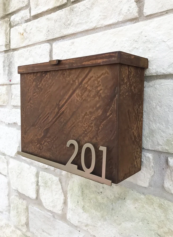 outdoor corten steel unique durable design sale wall hanging mailbox