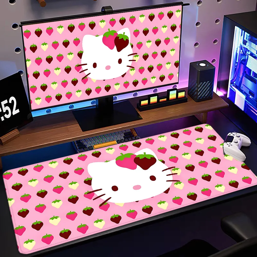 Großes Mauspad H-Hellocats, waschbare, rutschfeste Gummi-Desktop-Matte für Büro und Gaming-Computer, Schreibtischunterlage, Computerzubehör