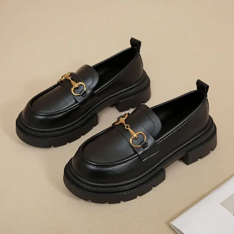 Yitian Vintage Women's Flats New Style Spring Autumn Versatile Black Single Shoe Low Heel Work Shoes Lucky Shoes Ins Trendy