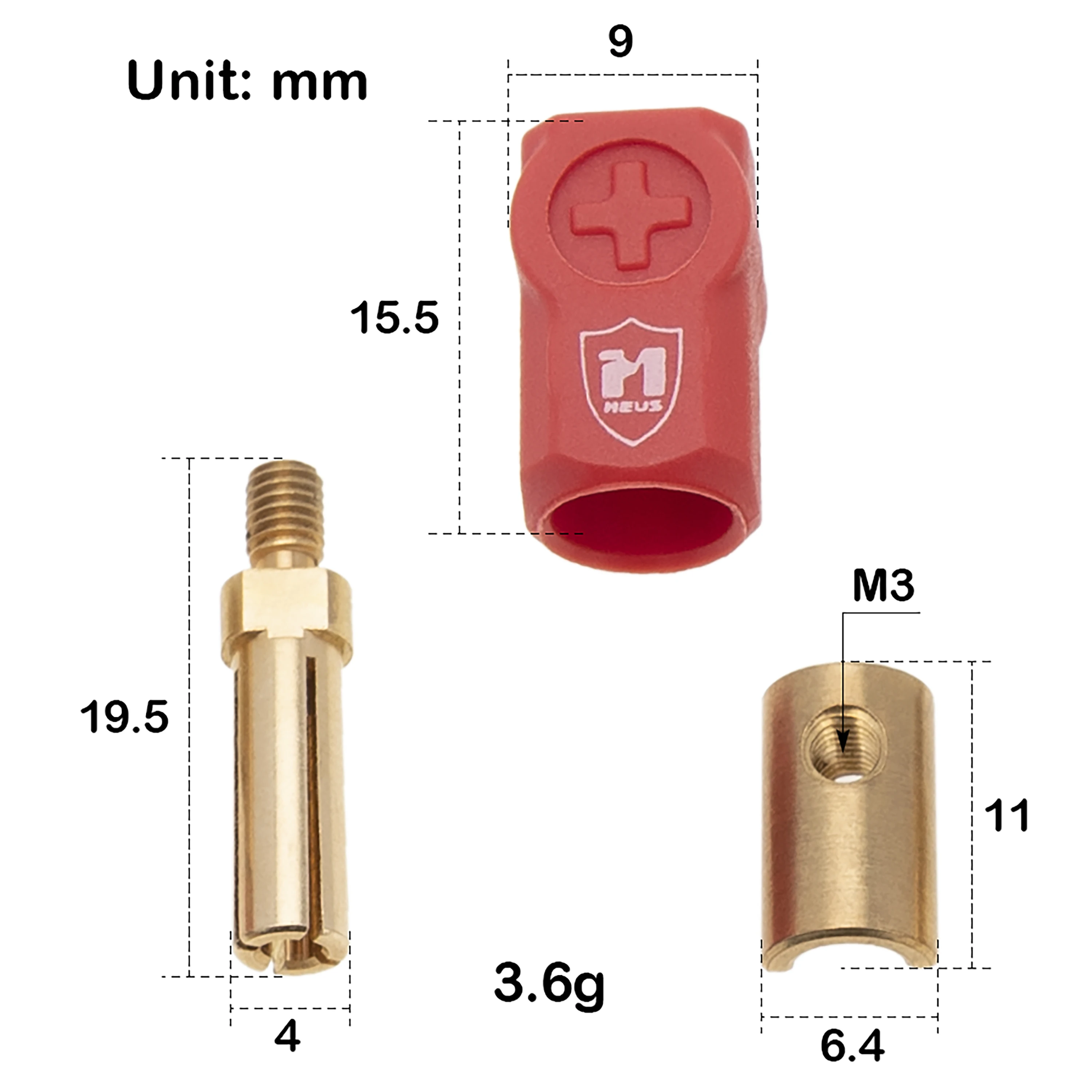 MEUS RACING 4Pcs Rubber Heatsink Bullet Plug Connectors & Grips, 2 Black + 2 Red (4mm)