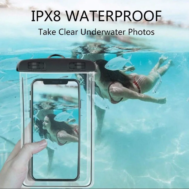 Bolsa de natación impermeable para esquí, deriva, buceo, riñonera de hombro, bolsa de PVC, bolsas subacuáticas para teléfono móvil, accesorios para deportes al aire libre