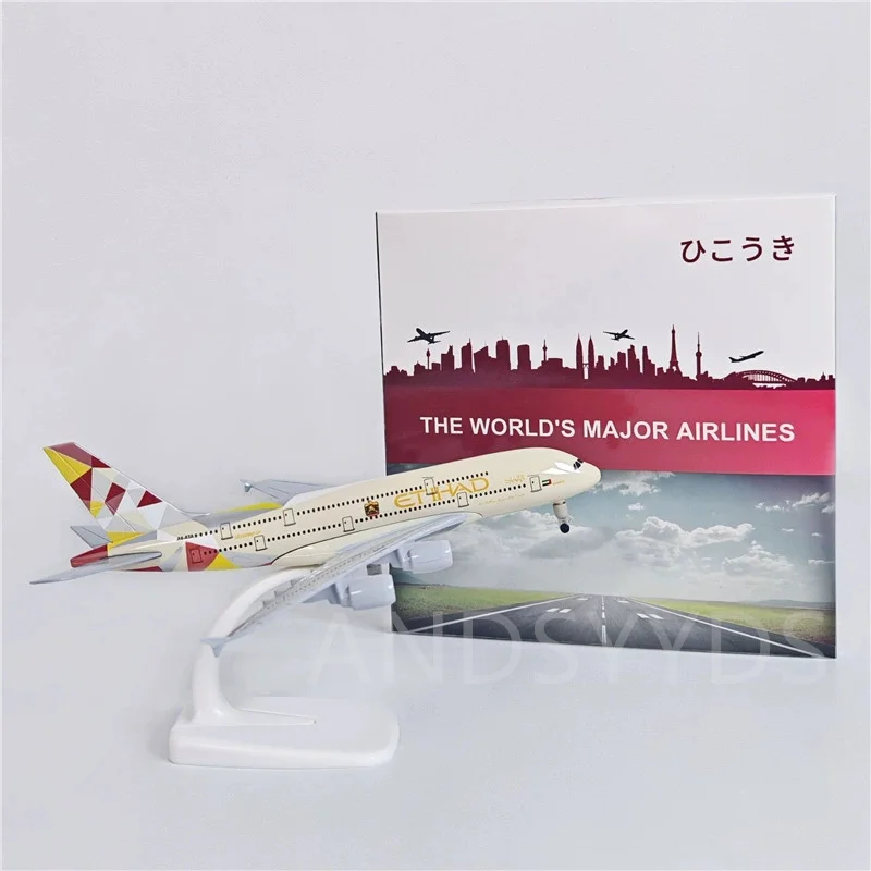 20 سنتيمتر دييكاست سبيكة معدنية الاتحاد A380 مع LandGear وقاعدة الخطوط الجوية الخطوط الجوية الطائرات جمع عرض الهدايا لعبة الديكور