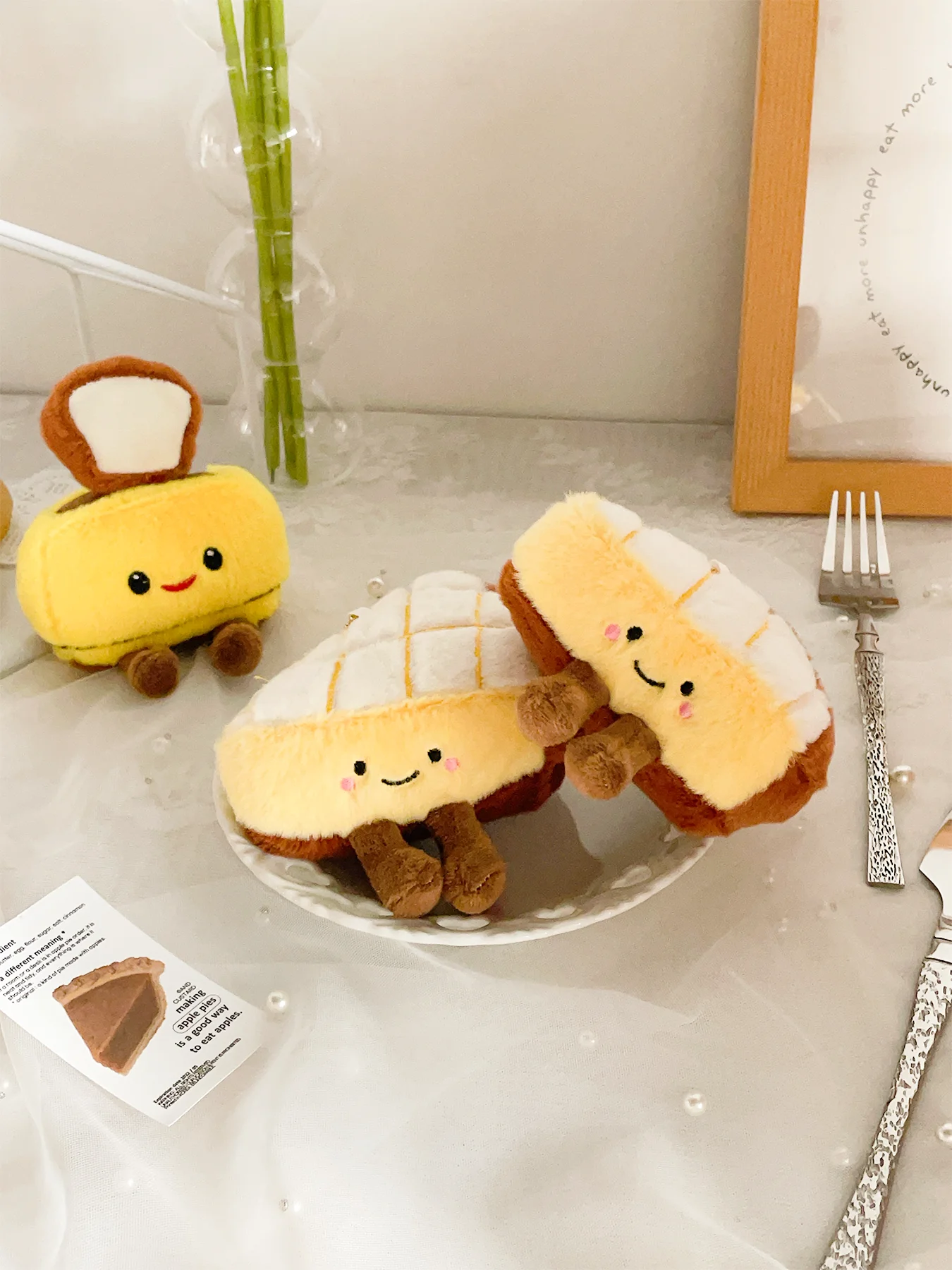 Colgante de felpa de pan bonito, muñeca tostada creativa, paquete de piña, muñeca de relleno suave, máquina de pan, colgante, bolso escolar, regalo