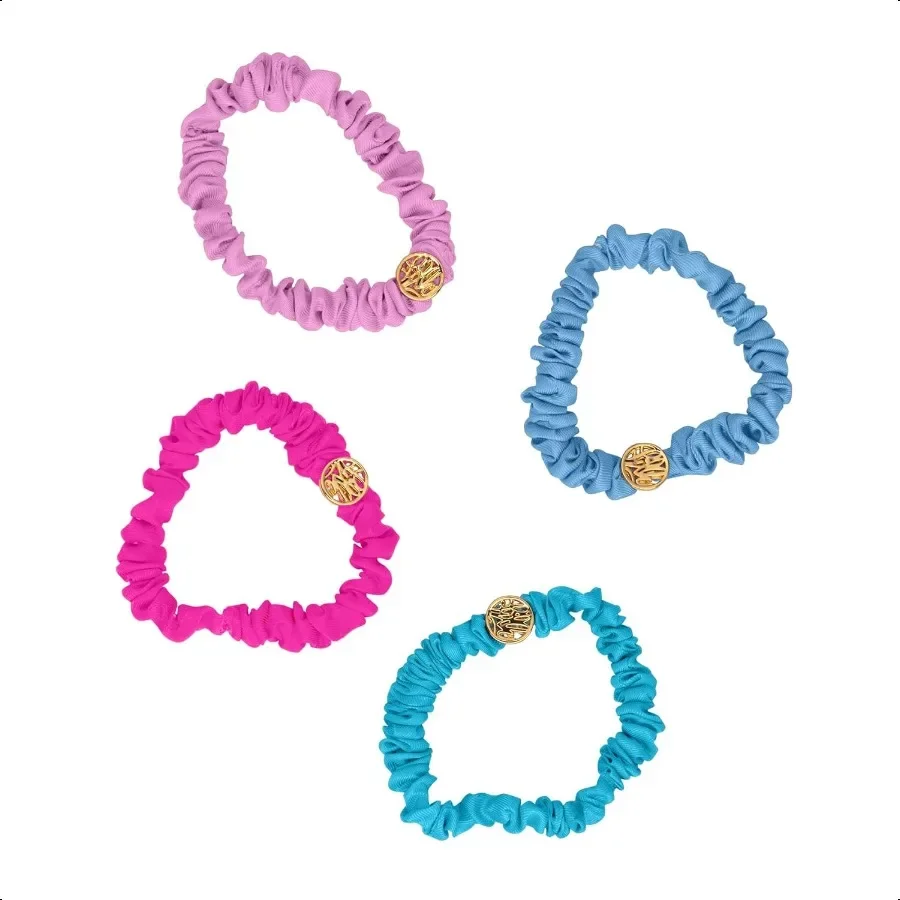 Set di elastici in raso da 4 pezzi per donne e ragazze, graziosi mini elastici per capelli, solidi assortiti