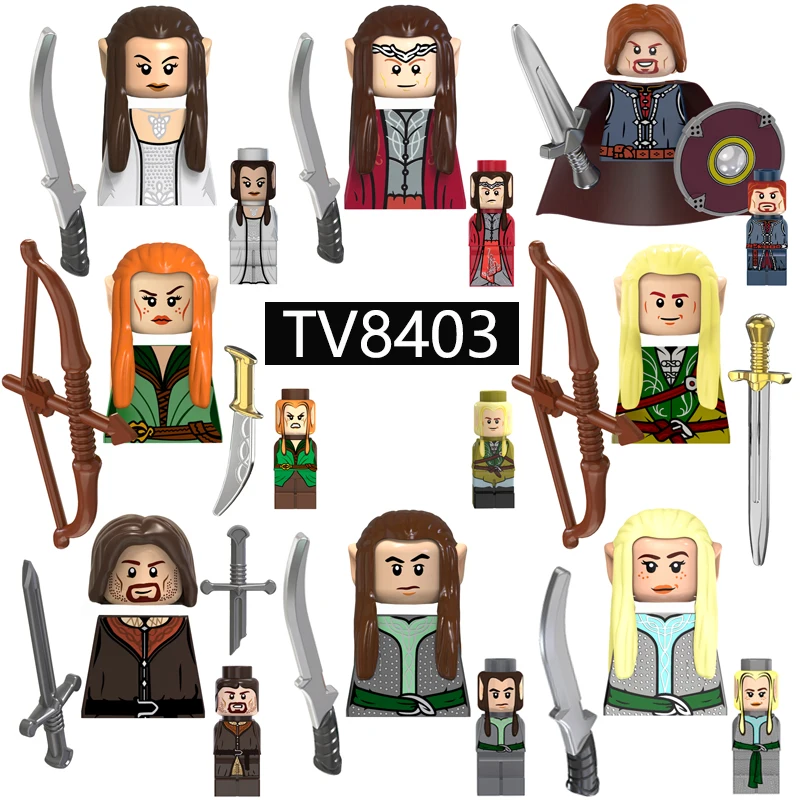 TV6409 Lord Rings Elves Orcs Army Dwarf Gandalf Mage Mini Action Toy Figures Building Blocks Assembly Toys for Kid Birthday Gift