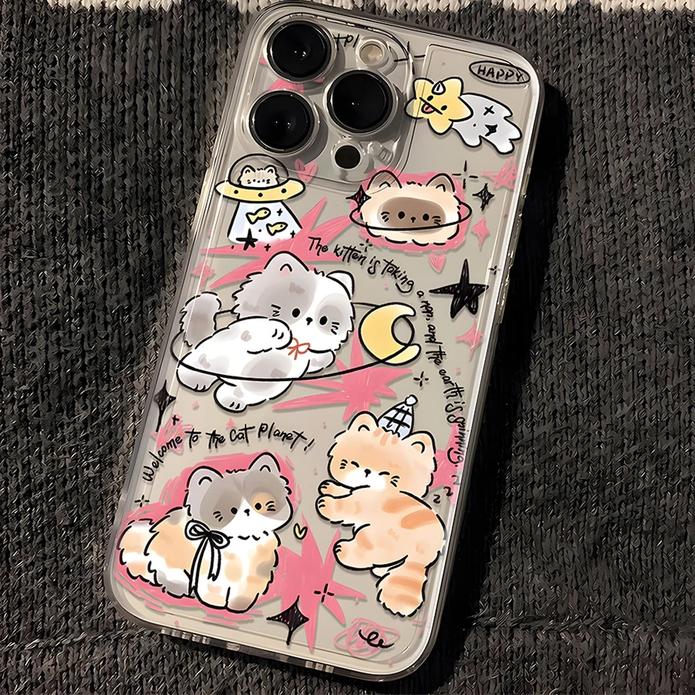 Chasing The Moon Cat iPhone Case Is Suitable For iPhone 15 14 12 11 Pro Max iPhone 15 Case 8 7 6s Plus iPhone 7 8 Silicone Case