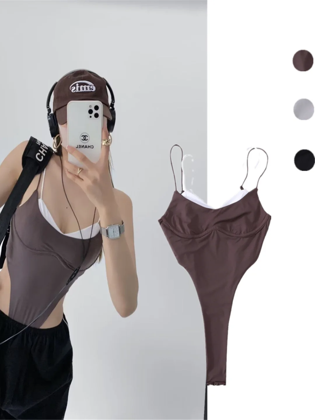 

Pure Desire поддельный двухсекционный цветной комбинезон на бретельках, сексуальный дизайн для похудения талии, верхняя одежда для пикантных девушек, модная основа