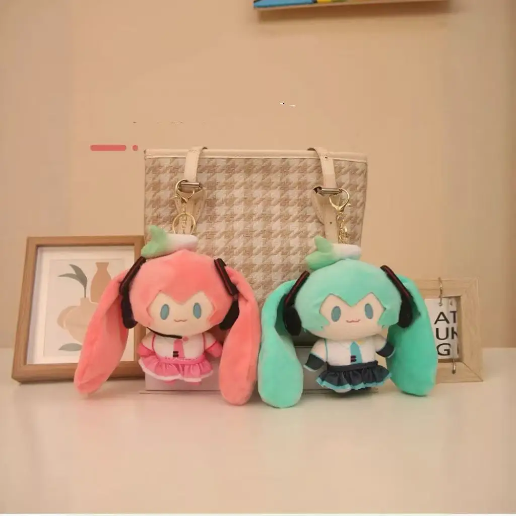 Cute Hatsune Miku Plush Keychain Kawaii Bag Pendant Soft Stuff Accessories For Birthday Gift