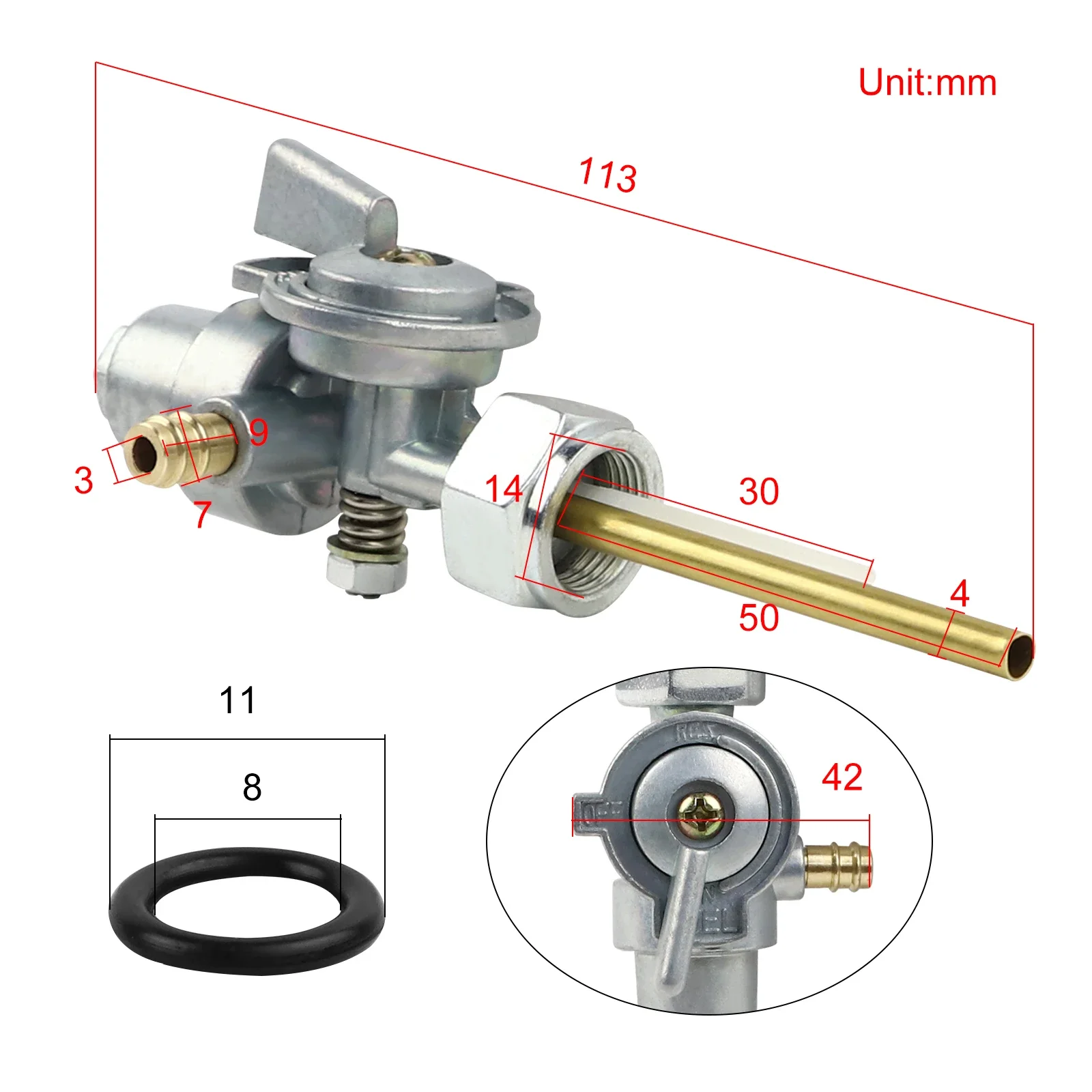 Fuel Valve Switch Petcock Fuel Tank Switch for Yamaha JT1 JT2 YG1 YG5 DT100 GT80 DT80 MX 80 100 RX50 RD60 YZ80 GTMX G6S TY80