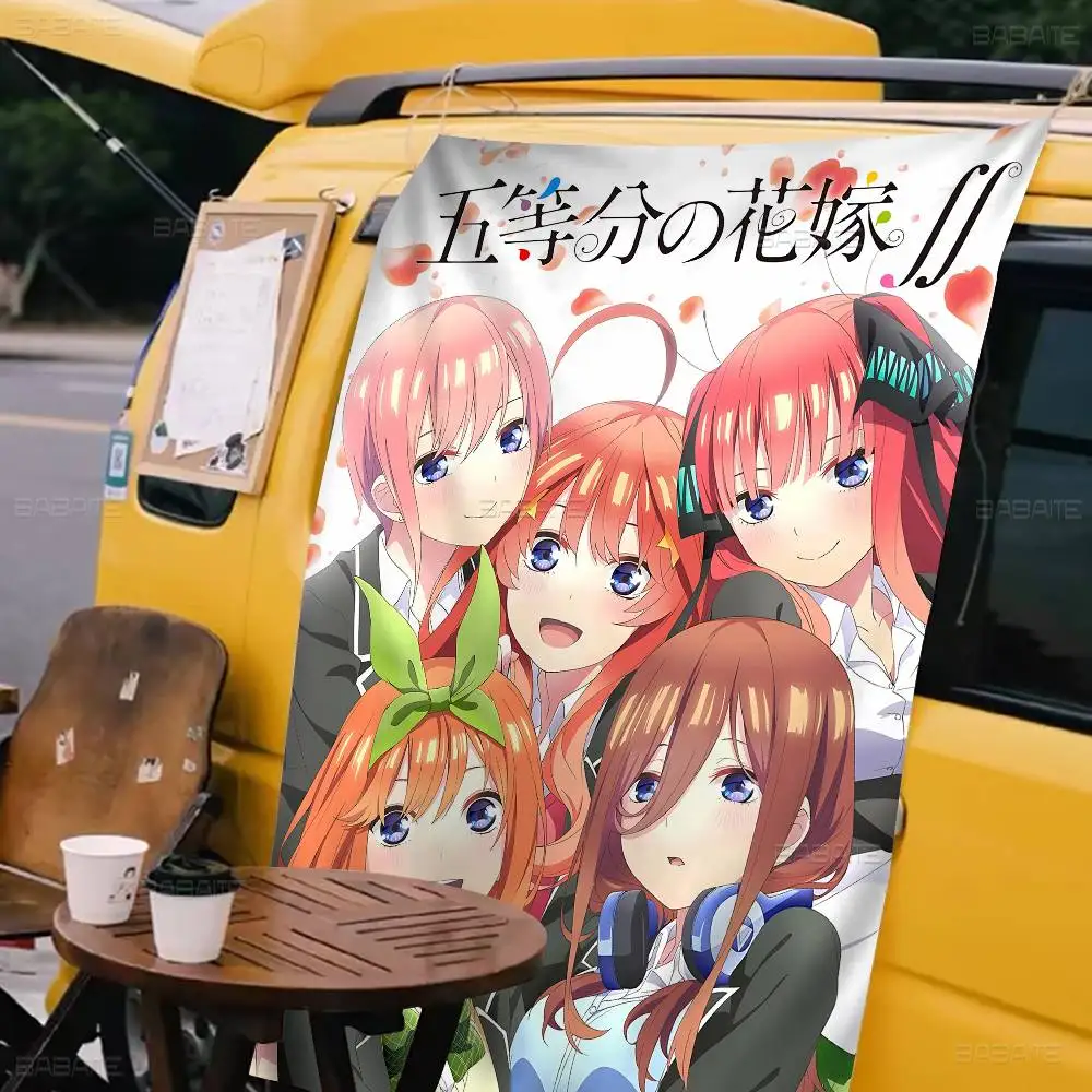Anime Q-Quintessential Quintuplets High End Quality Banner Printing Artistic Atmosphere Style Camping Flag