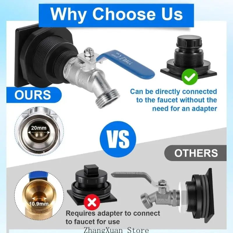 Ablaufadapter-Kit mit Schlauchausgang für die Wasserablasssteuerung des Lagertanks 3XUF – Detail 4