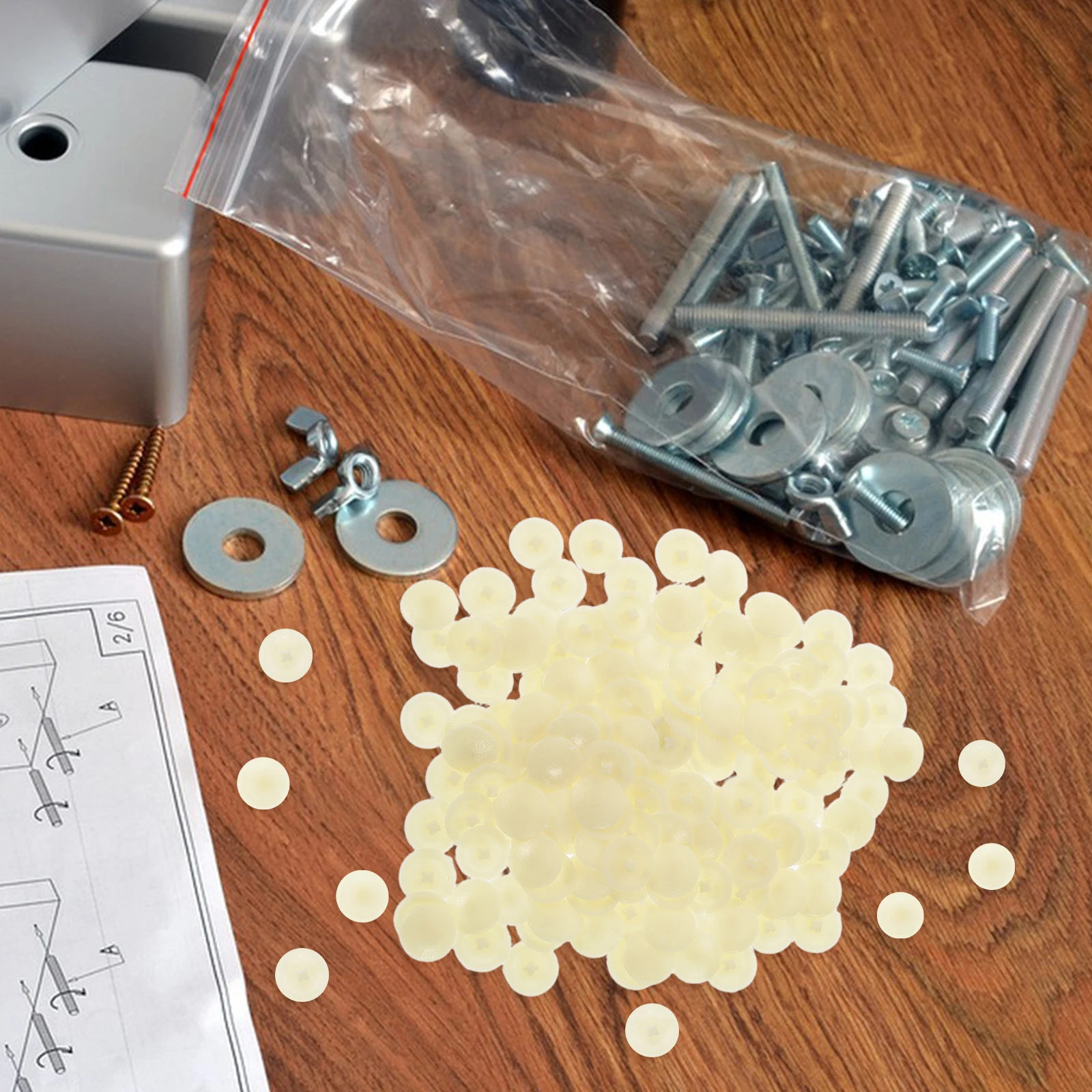 

500pcs Plastic Caps Decorative Covers Waterproof Self-Tapping Protection Cabinet Bookcase Furniture Wall Shelf Screw Cover Cap