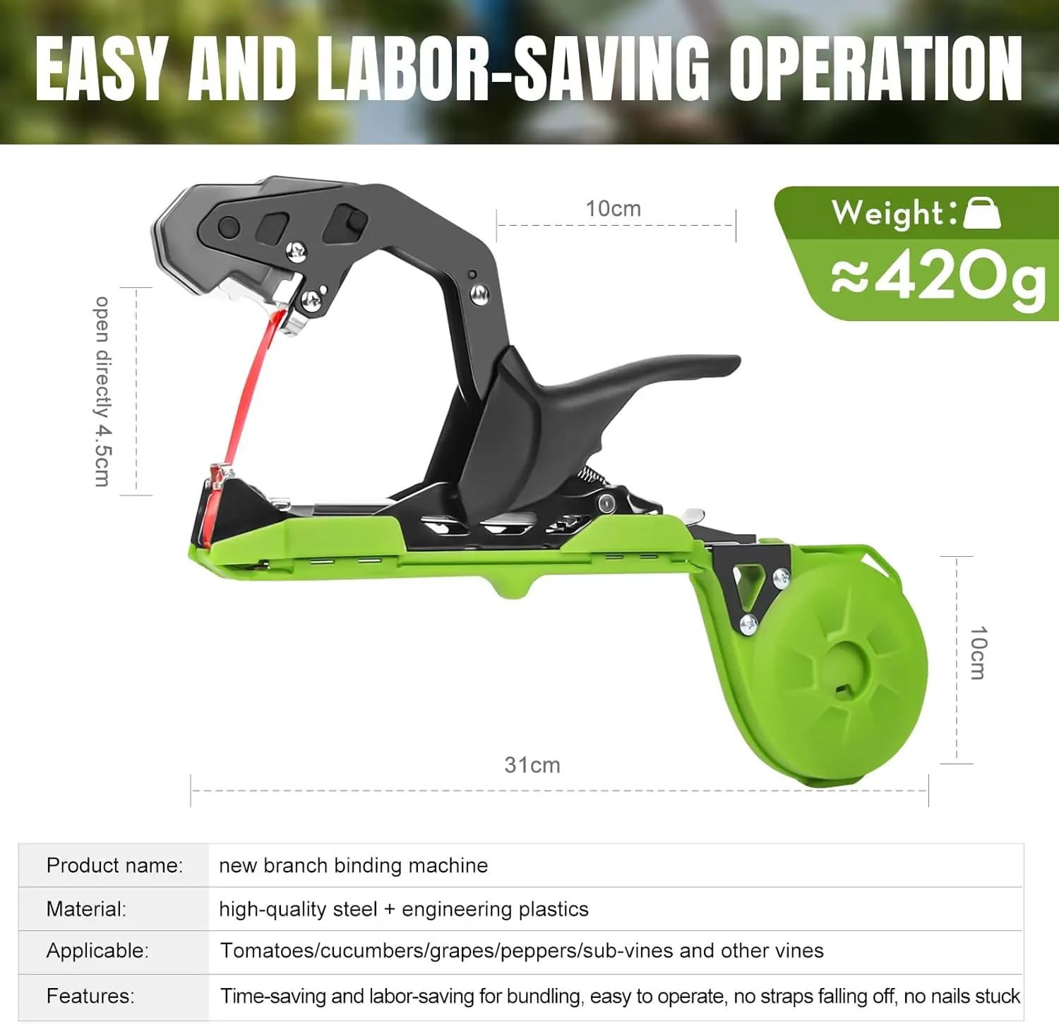 For Garden Vegetables Grapes Tomatoes Cucumbers Lightweight Care SI FANG Hand Tying Tool Plant Tape Machine