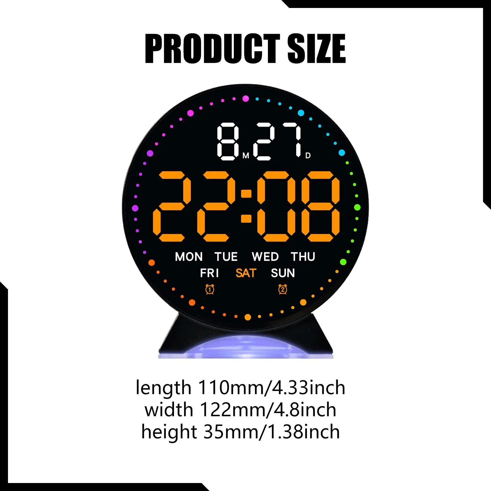 Digital Alarm Clock with Nightlight 6
