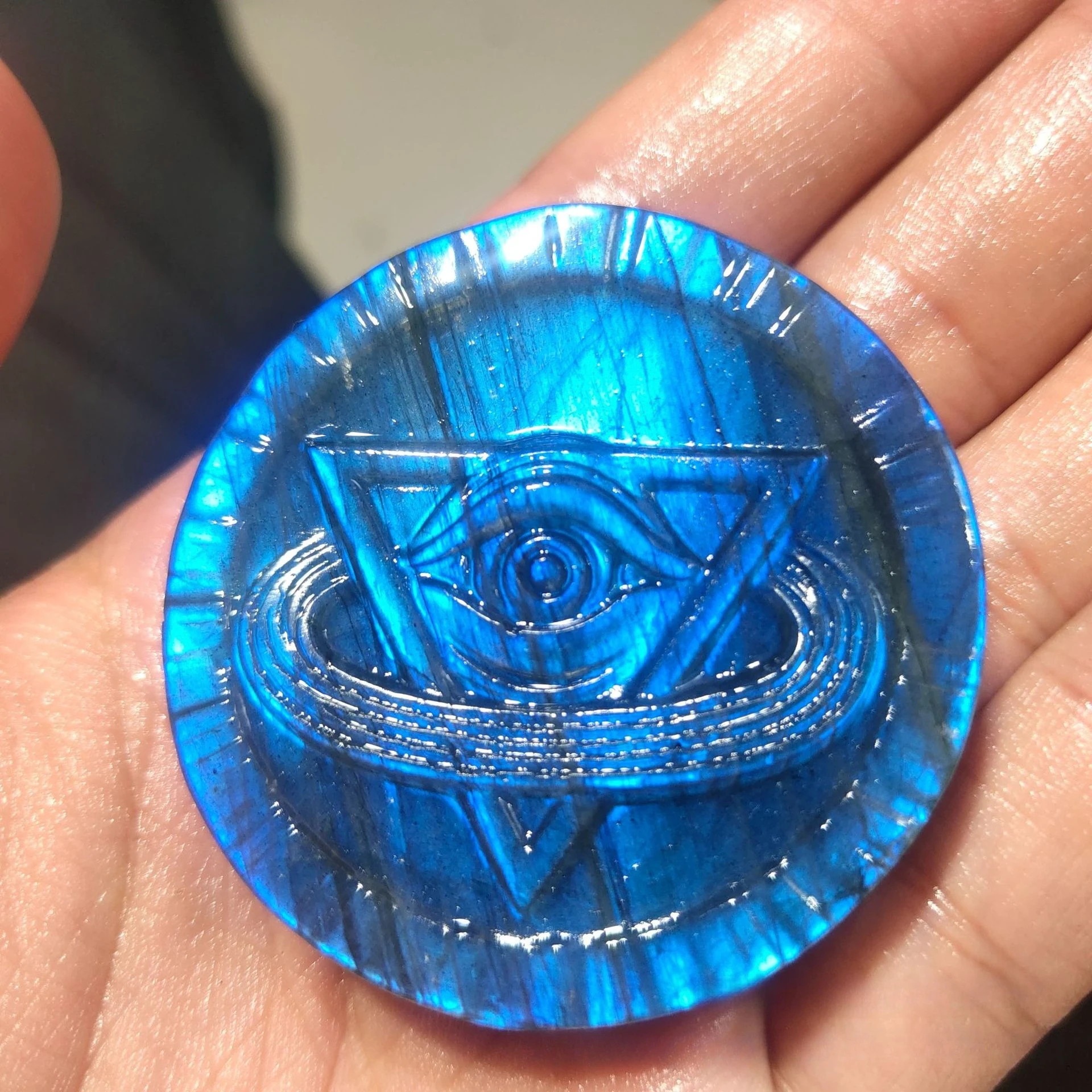 Natural Carved Meditation Crystal Blue Elongated Rough Stone