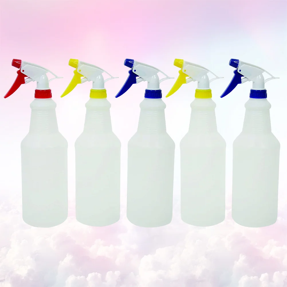 5pcs Handheld Spray Bottles Multi-use Empty Cleaner Container for Indoor Outdoor 750ml Random Color water