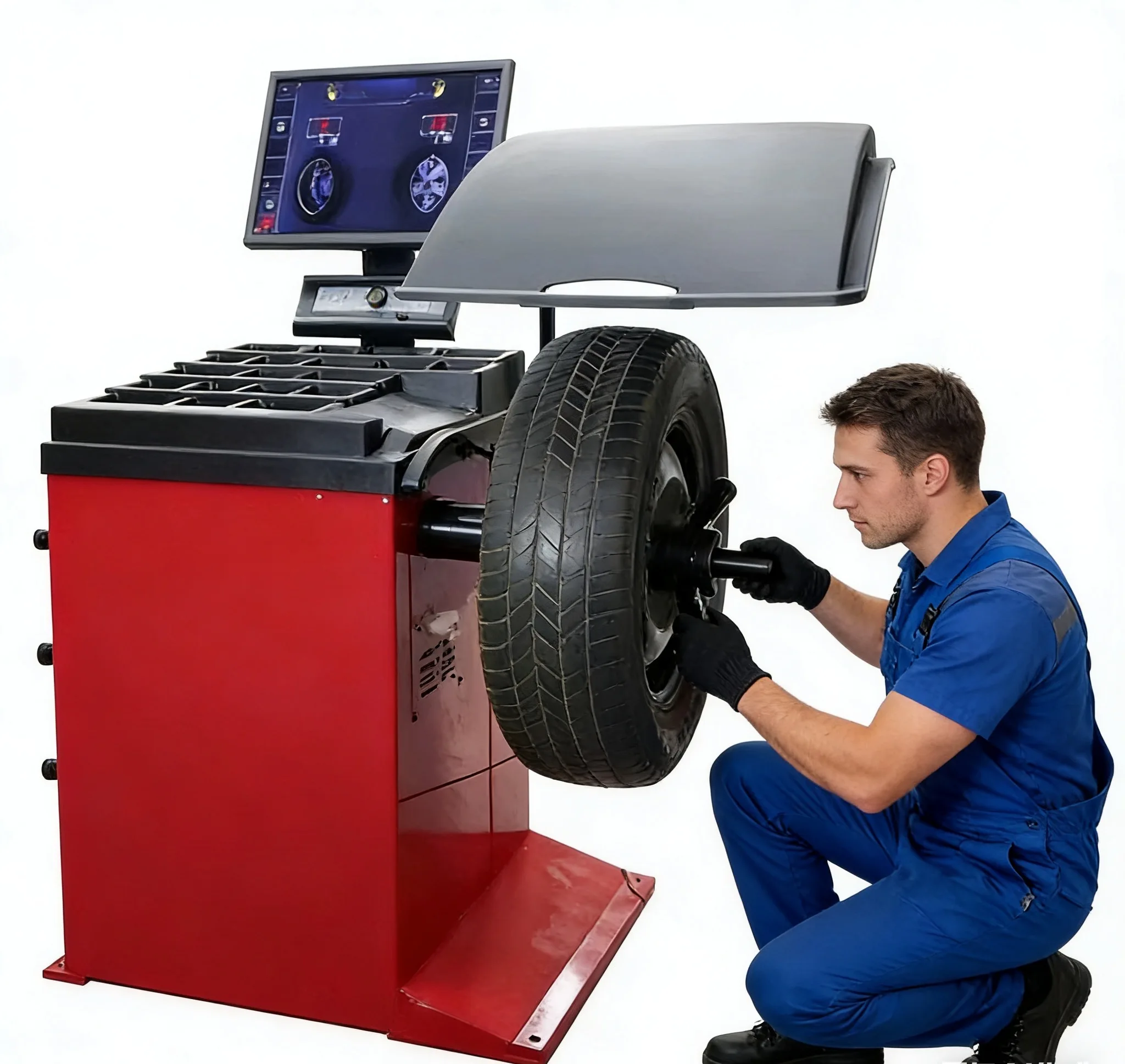 Semi-Automatic Tire Repair Tools Wheel Balancer Dynamic Car Rim Wheel Balancing Equipment TIANHONG Brand