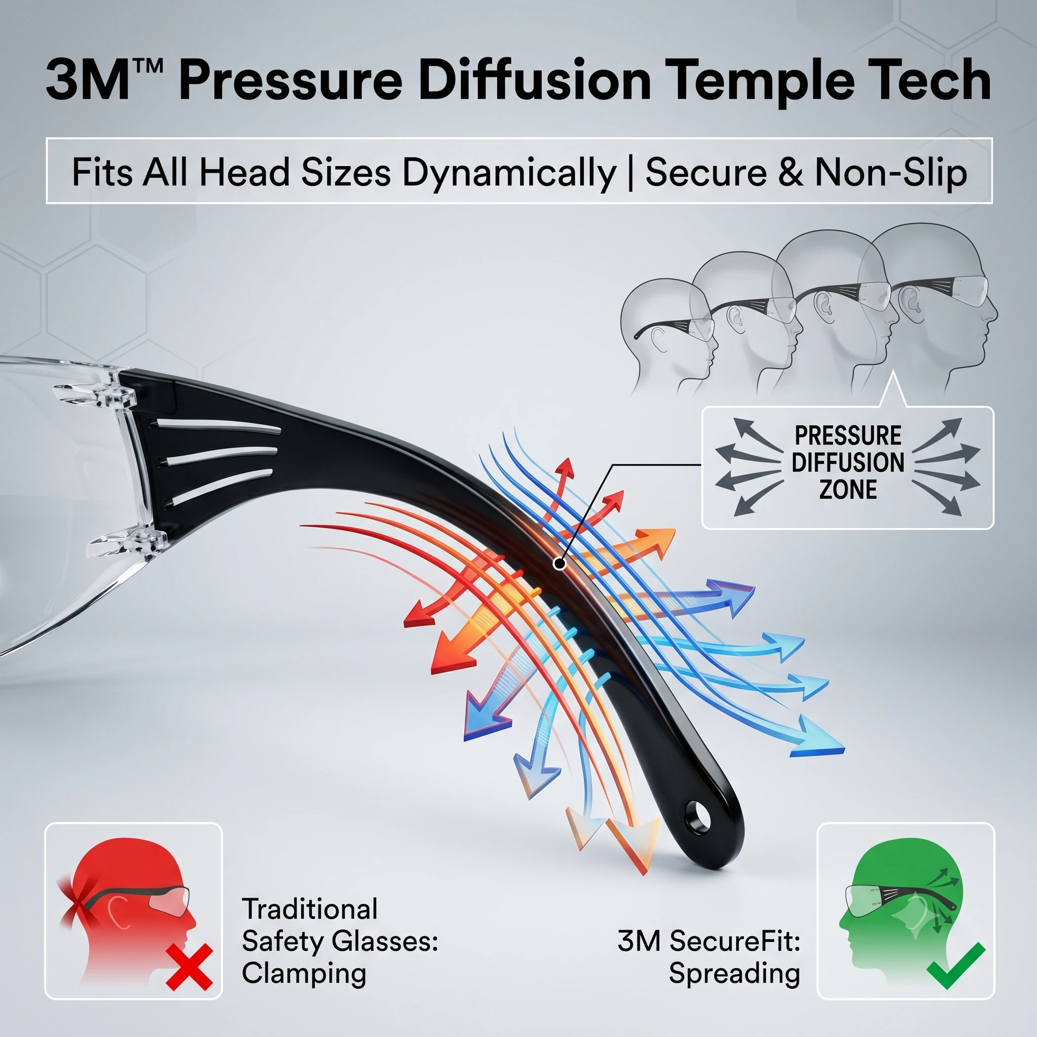 3M SF201AF SecureFit Anti-Fog Safety Glasses Clear Lens Anti-Scratch Lightweight Protective Eyewear ANSI Z87.1