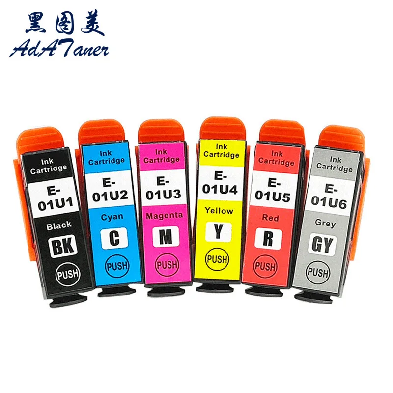 01u 6 Kleuren Inktcartridge T01u Voor Epson Expressie Foto Hd XP-15010 XP-15080 Xp15010 Xp15080 A3 Printer Met Chip