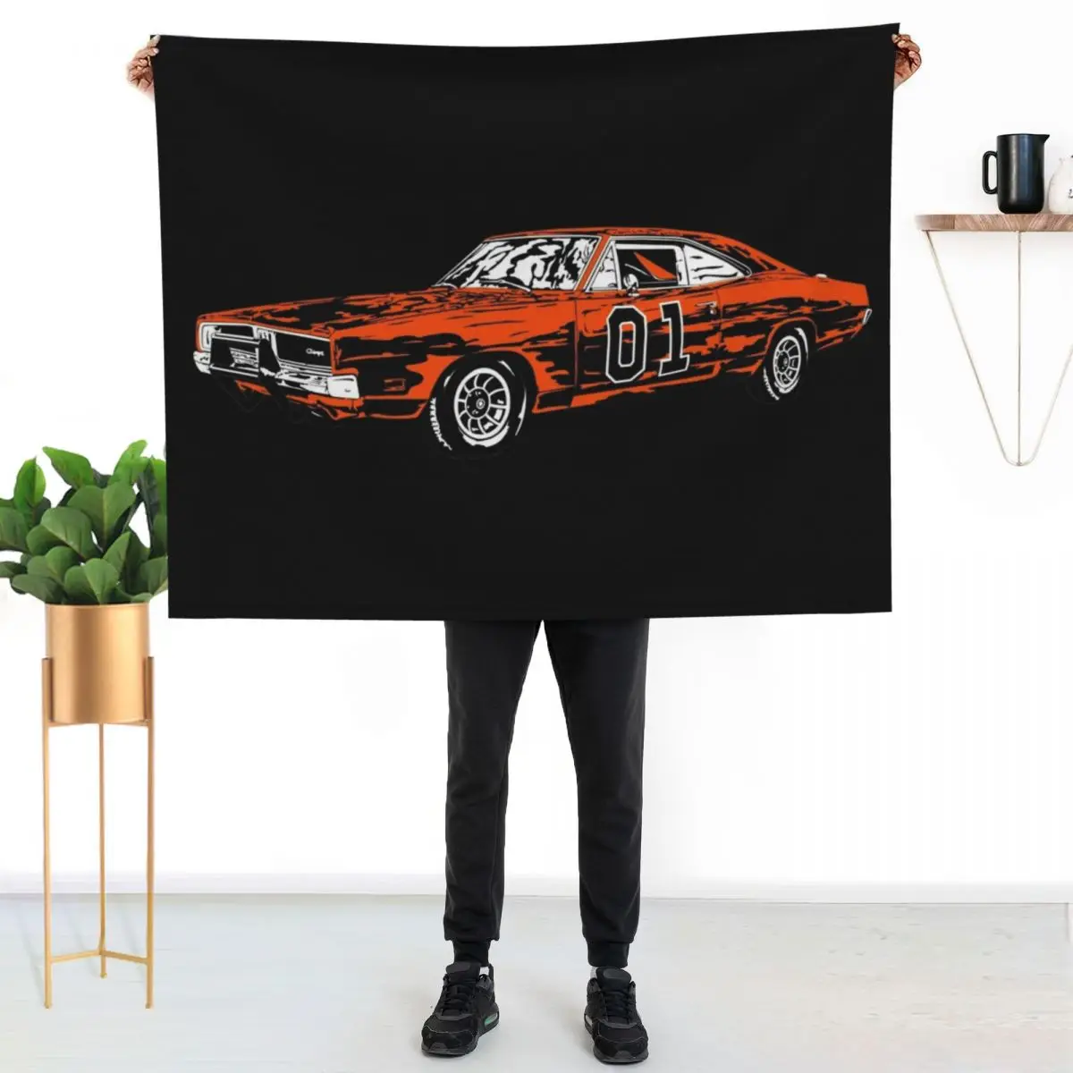 

The Dukes Of Hazzard General Lee Throw Blanket Cozy Sofa Blanket for TV Watching Napping