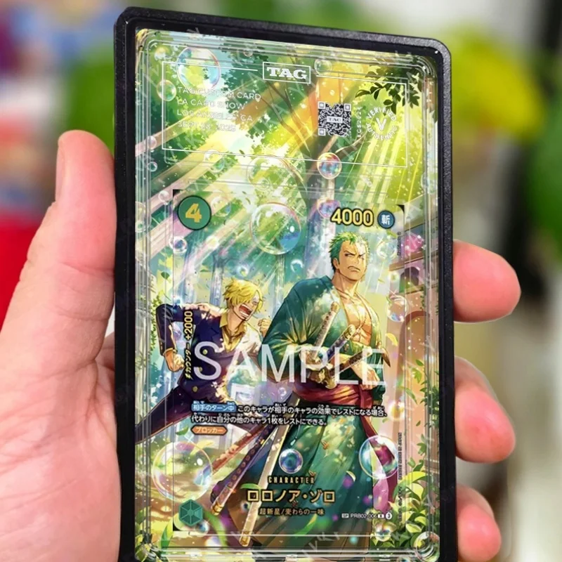 Estuche de exhibición de acrílico para tarjetas PSA de One Piece Roronoa Zoro Anime, diseño extendido, para caja extendida de anime, coleccionables exquisitos, decorativo