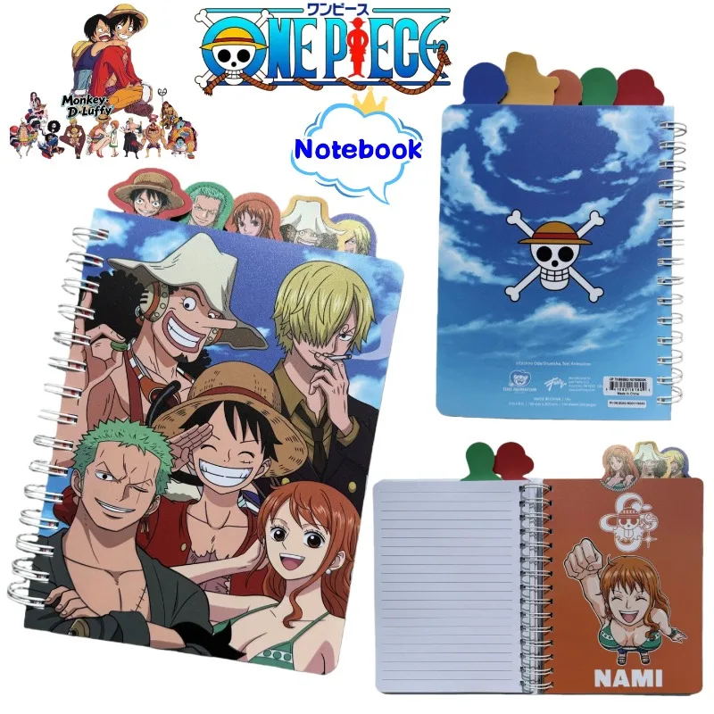 

New One Piece Monkey · D · Luffy Nico Robin Animation Peripheral Creative Label Notebook Notepad Student Multi-use Coil Book