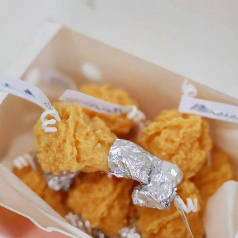 Moldes de silicona para pata de pollo frito, molde de aromaterapia, yeso, Chocolate, vela, molde para pastel, mochi, juguete blando