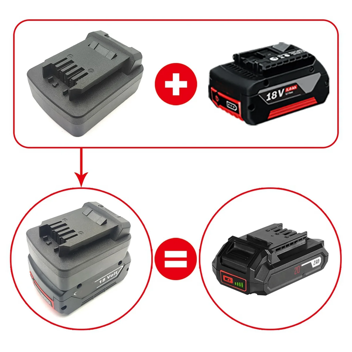 Imagem -03 - Bateria Adaptador para Bosch Ferramenta de Conversão de Bateria de Lítio Adaptador Conversor de Bateria Skil 20v