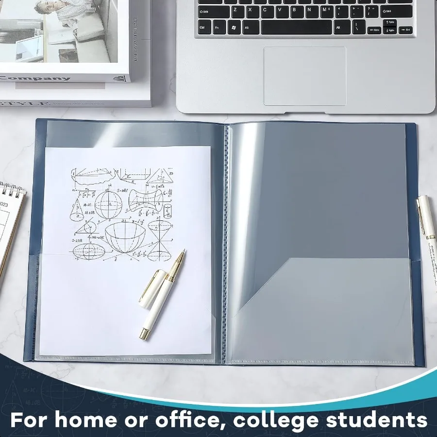 12 قطعة مجلدات متعددة الجيب فوليو 11 منظم مستندات الجيب مقاومة للتمزق المهنية مرنة البلاستيك الموثق ل Busin و B