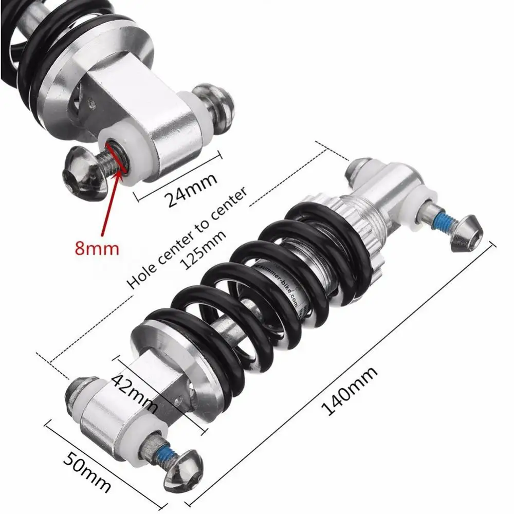 125/150mm Bike Shock Absorber Mountain Bike MTB Bicycle 750LB Rear Suspension Damper Spring Shock Absorber Bicycle Rear Shocks